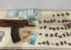 PM prende duas pessoas por tráfico de drogas e apreende submetralhadora em Barra do Garças